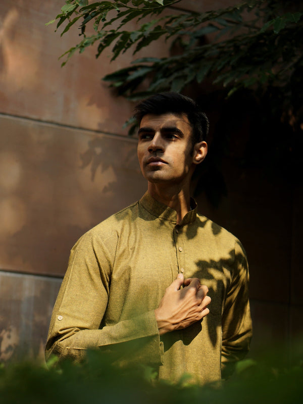 Cotton Linen Textured Short Kurta
