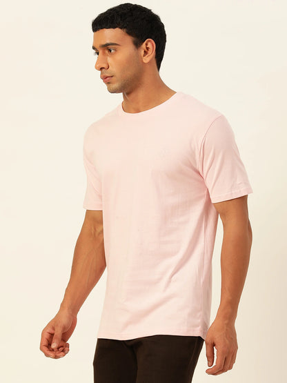 Premium Baby Pink Solid Round Neck Unisex Comfort Fit T-Shirt