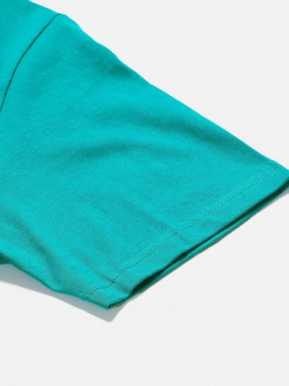 Premium Teal Solid Round Neck Unisex Comfort Fit T-Shirt