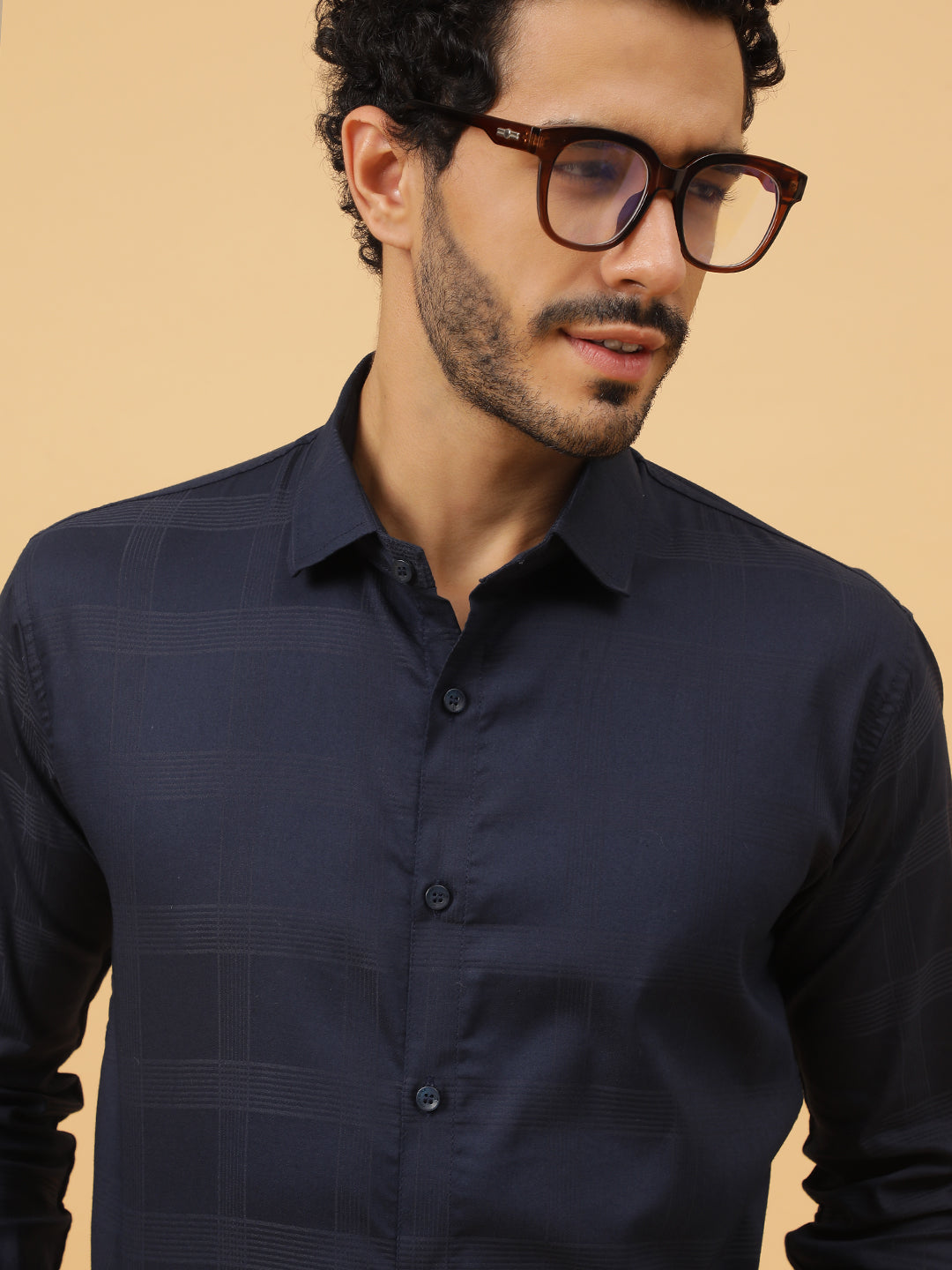 Checkered Egyptian Lycra Giza Cotton Formal Shirt
