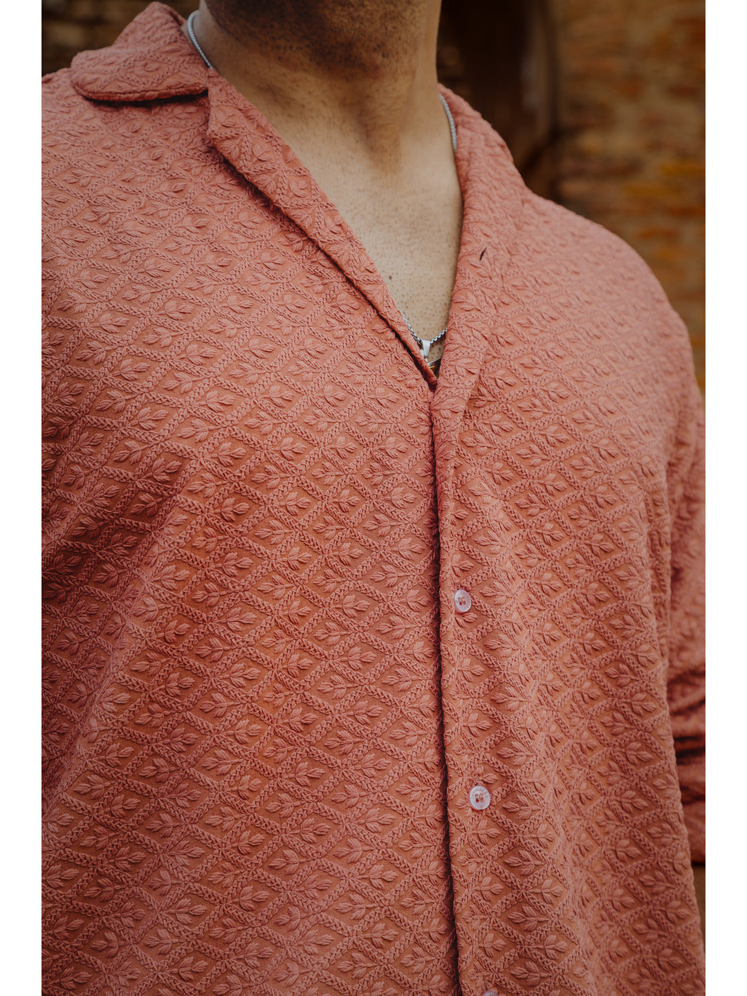 Sustainable Chikankari Embroidered Unisex Oversized Rayon Shirt