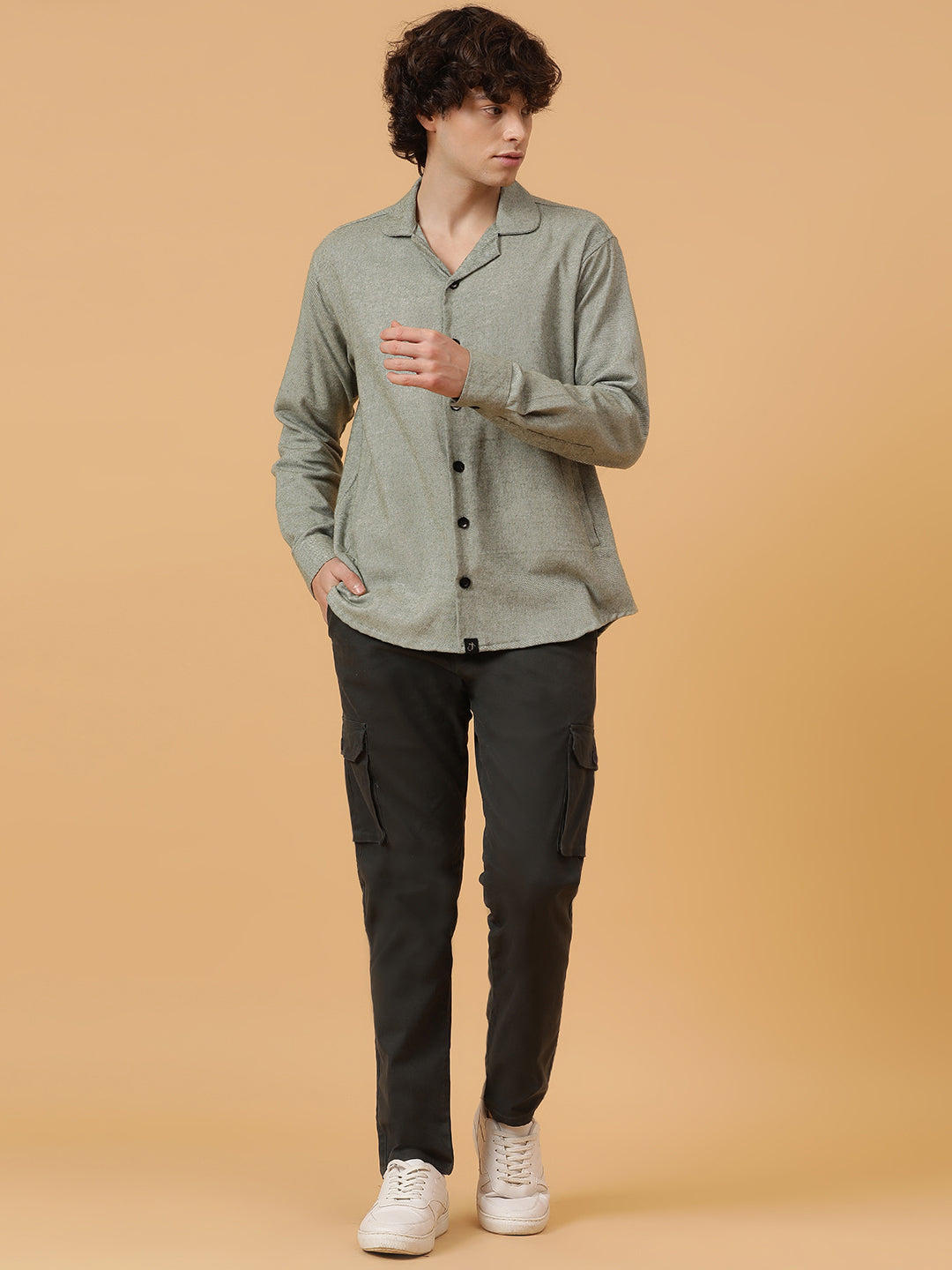 Flannel Double Kangaroo Pocket Oversized Unisex Shacket