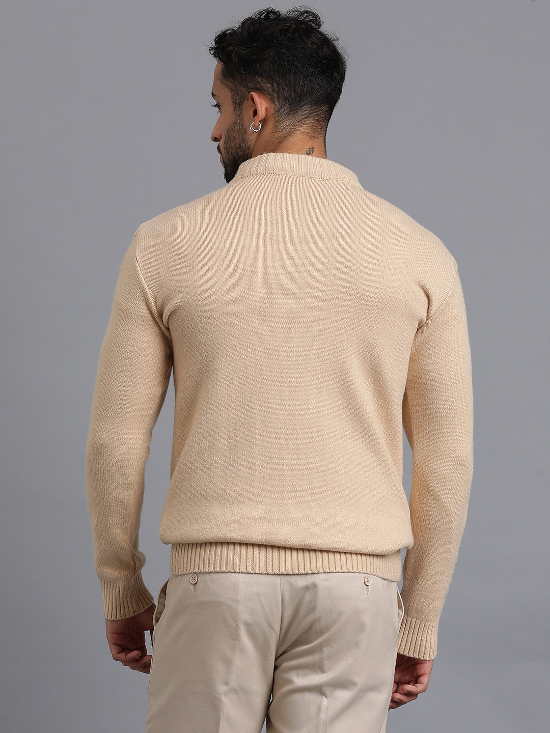Heavy Cable Knitted Unisex Wool Unisex Sweater