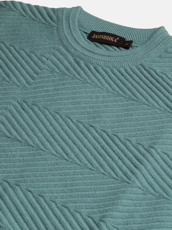 Zig Zag Knitted Unisex Wool Unisex Sweater