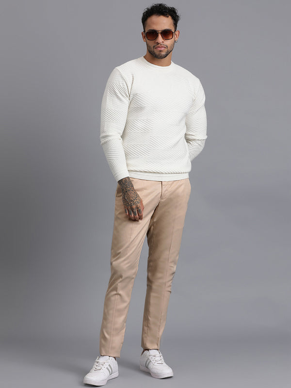 Zig Zag Knitted Unisex Wool Unisex Sweater