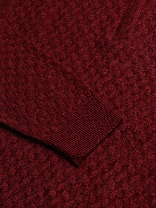 Half-Zipper Knitted Unisex Wool Unisex Sweater