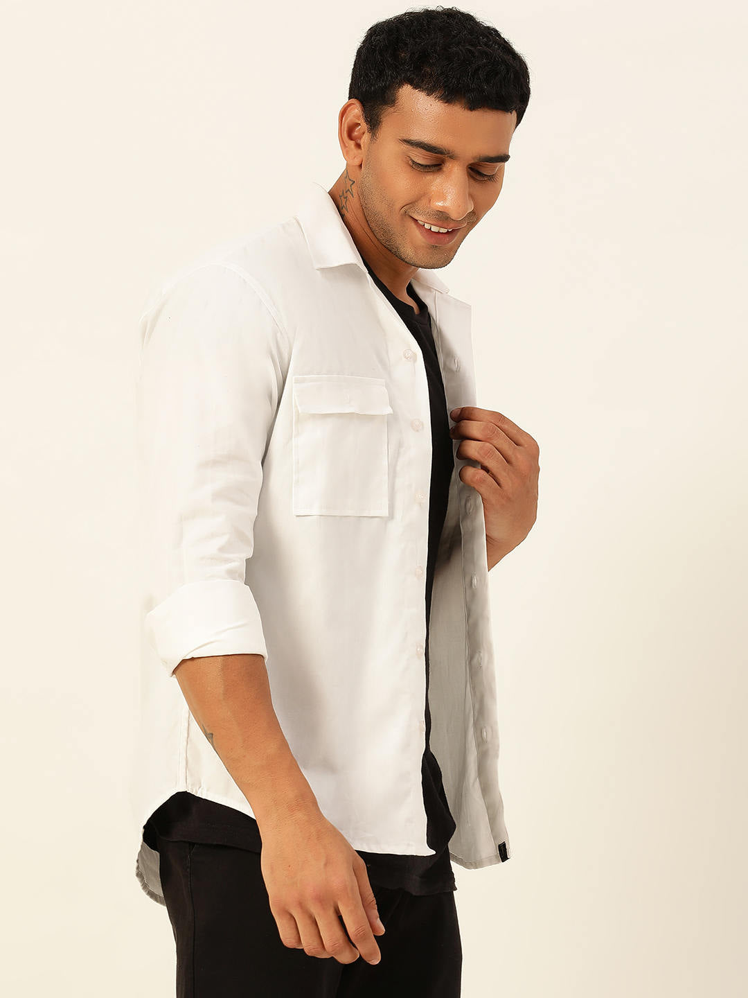 Premium White Cargo Regular Fit Unisex Cotton Overshirt