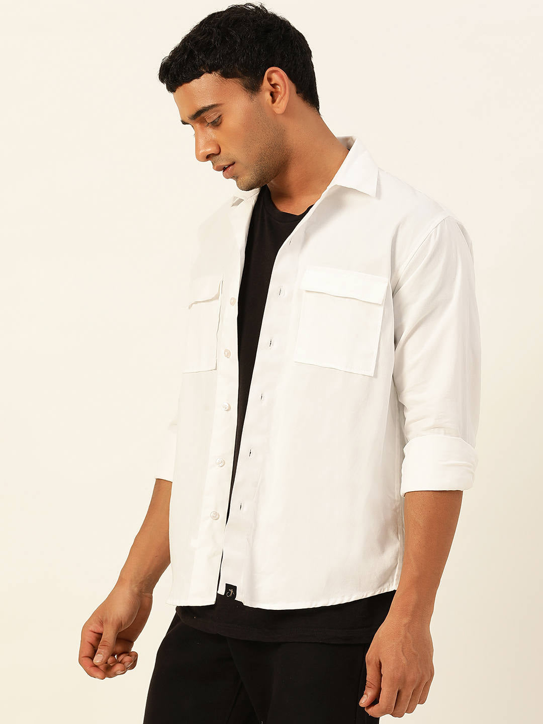 Premium White Cargo Regular Fit Unisex Cotton Overshirt