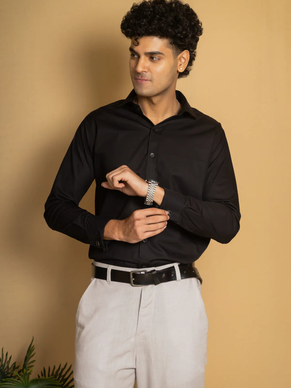 Cotton Poplin French Cuff Shirt