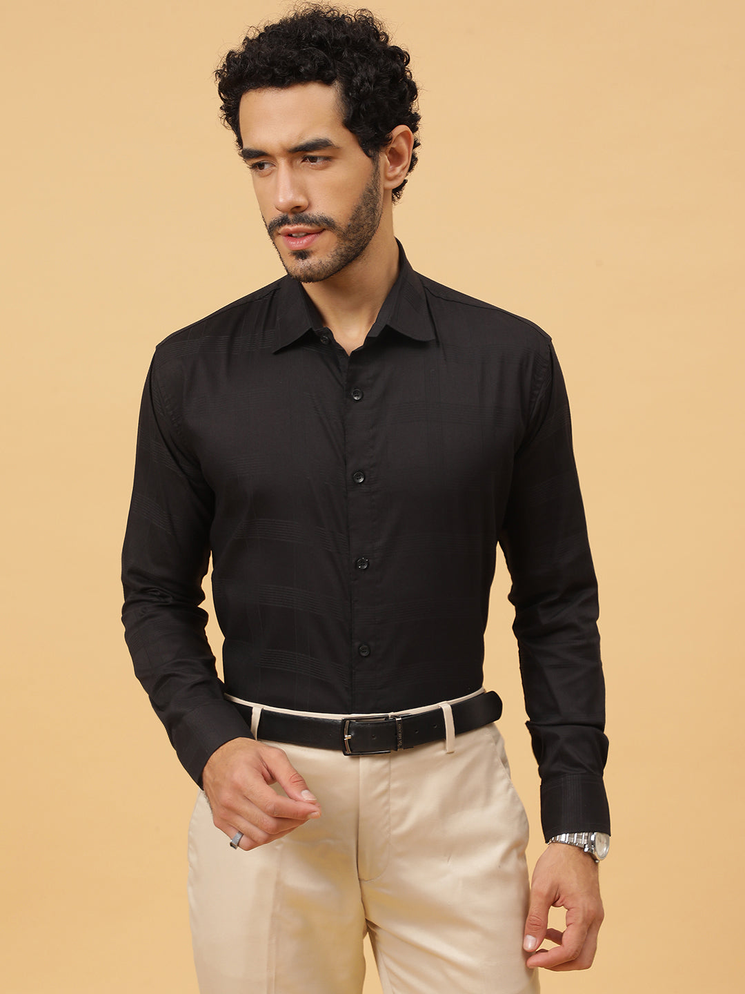 Checkered Egyptian Lycra Giza Cotton Formal Shirt