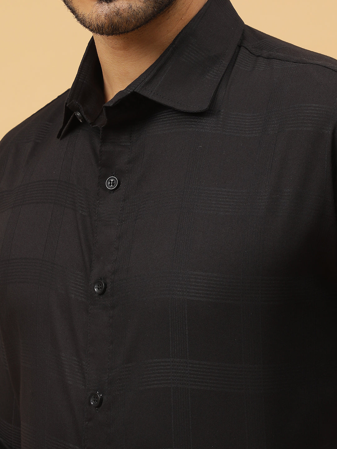 Checkered Egyptian Lycra Giza Cotton Formal Shirt