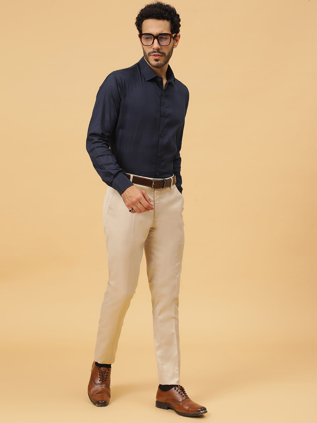 Checkered Egyptian Lycra Giza Cotton Formal Shirt