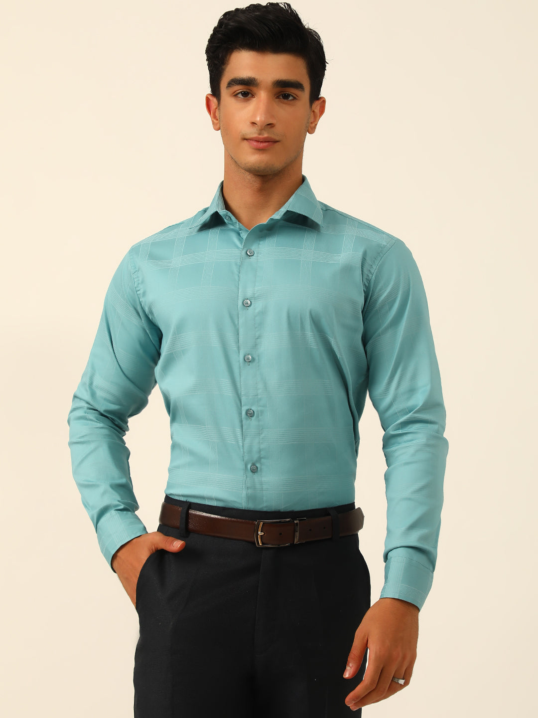 Checkered Egyptian Lycra Giza Cotton Formal Shirt