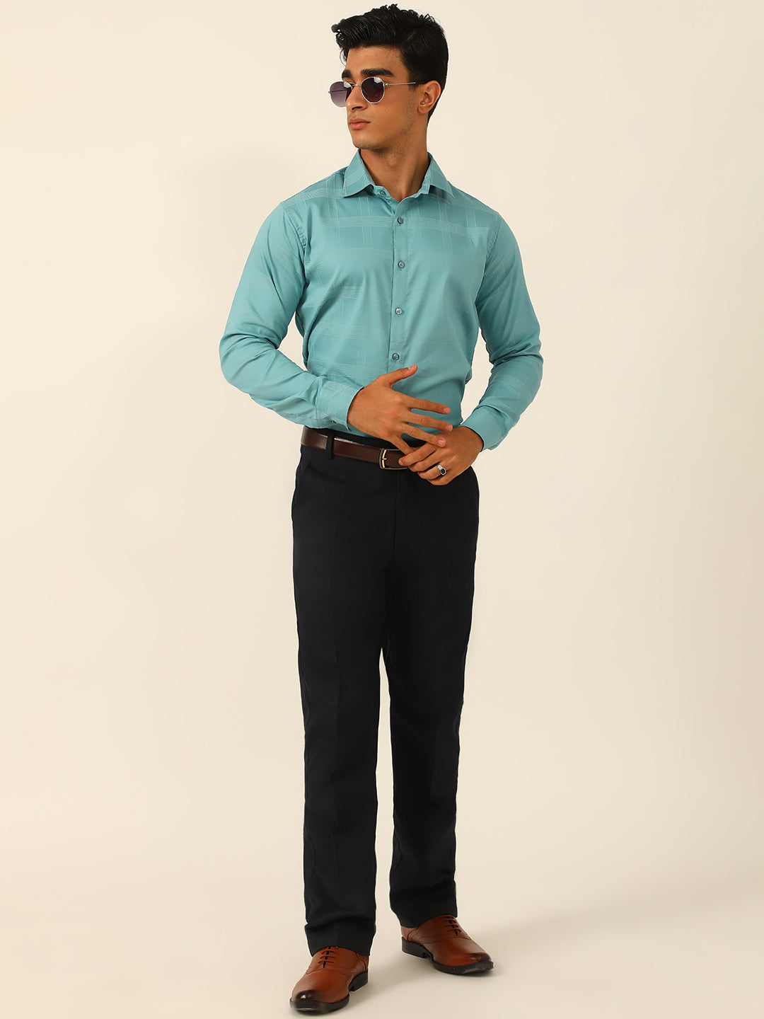 Checkered Egyptian Lycra Giza Cotton Formal Shirt