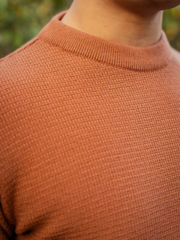 Rust Min-Min Designer Round Neck Sweater