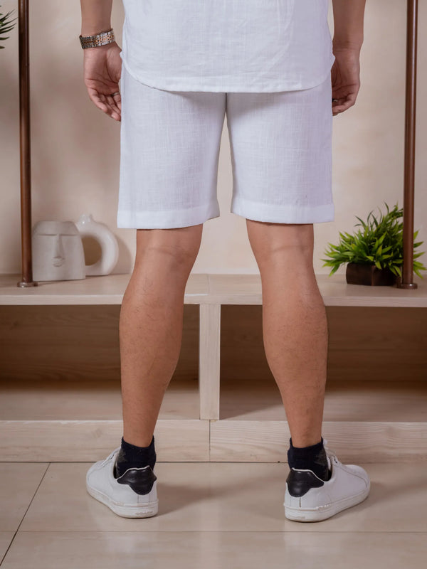 Men Relaxed Fit Linen Shorts