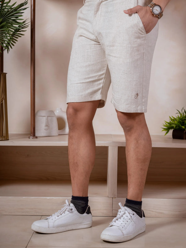 Men Relaxed Fit Linen Shorts