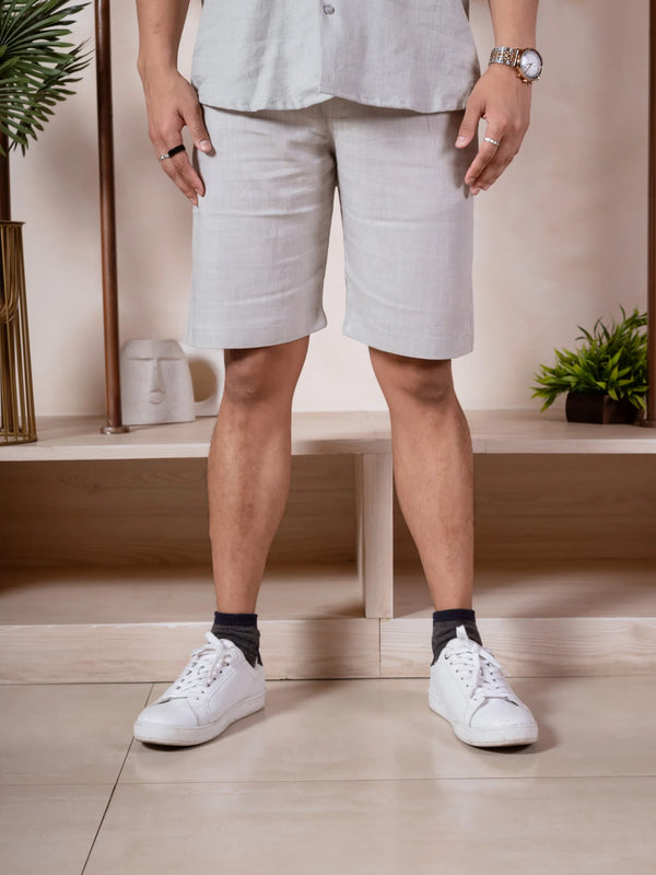 Men Relaxed Fit Linen Shorts