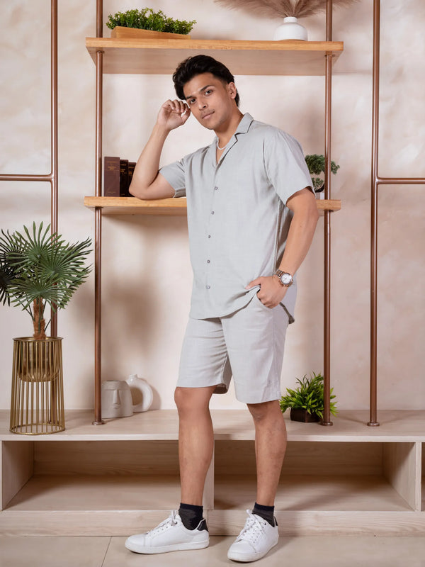 Men Relaxed Fit Linen Shorts