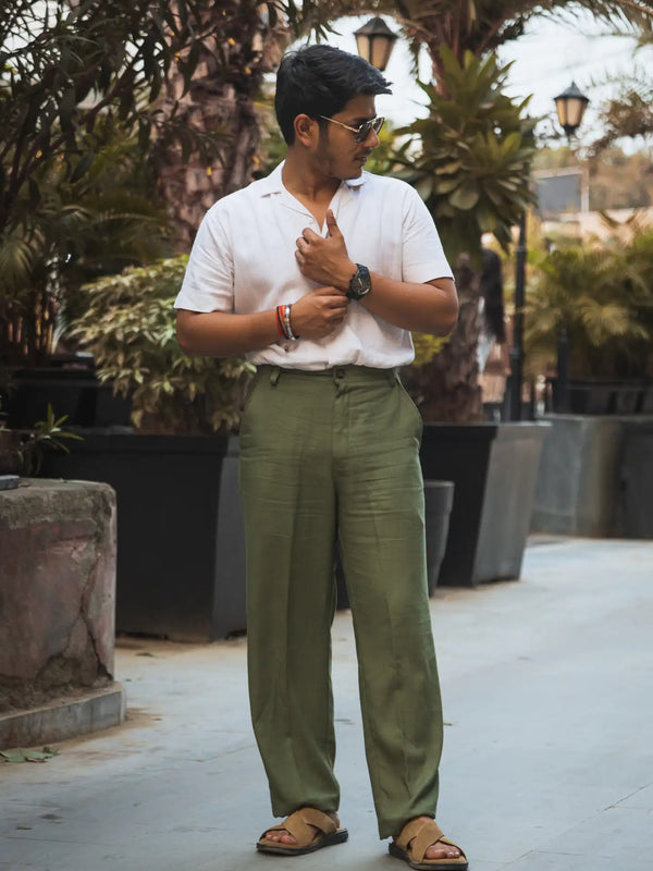 Linen High-Waist Korean Fit Pants