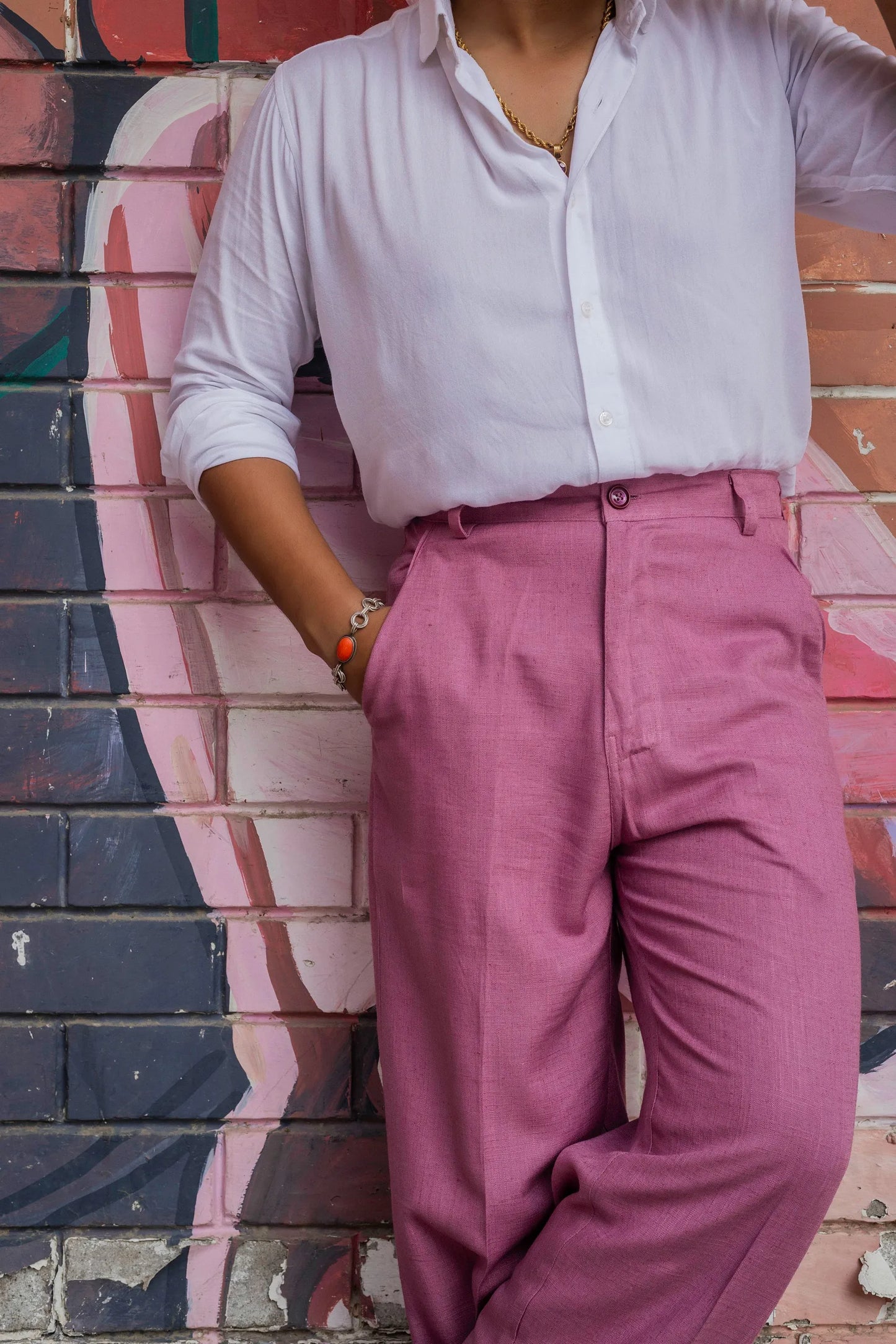 Linen High-Waist Korean Fit Pants