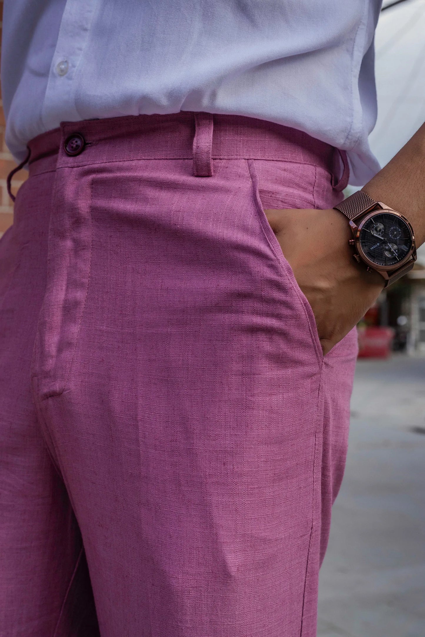 Linen High-Waist Korean Fit Pants