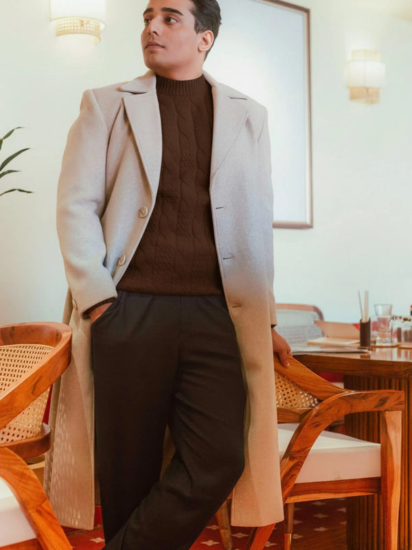 Men Ankle Length Long Trench Coat