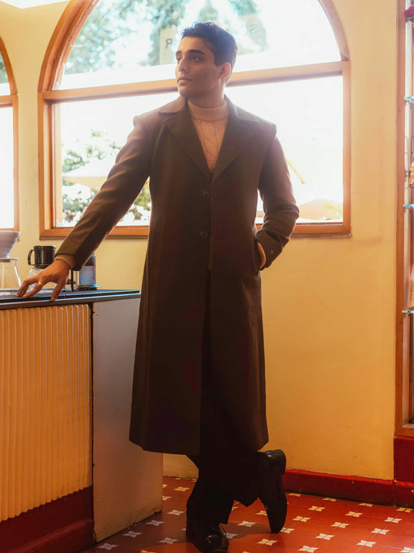 Men Ankle Length Long Trench Coat