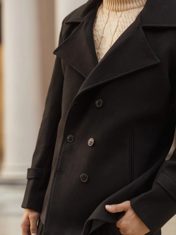 Men Double Breasted Short Coat