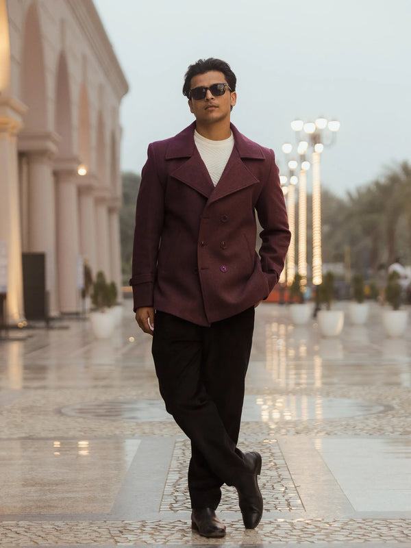 Men Double Breasted Short Coat
