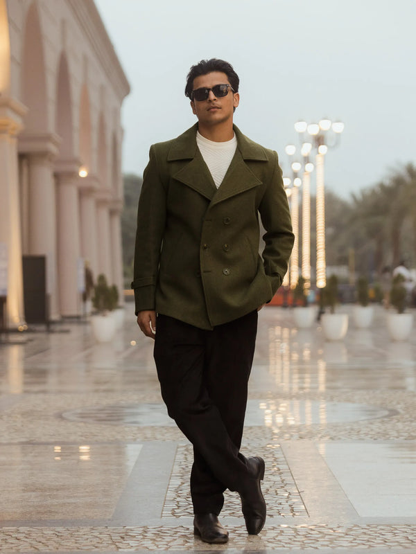 Men Double Breasted Short Coat