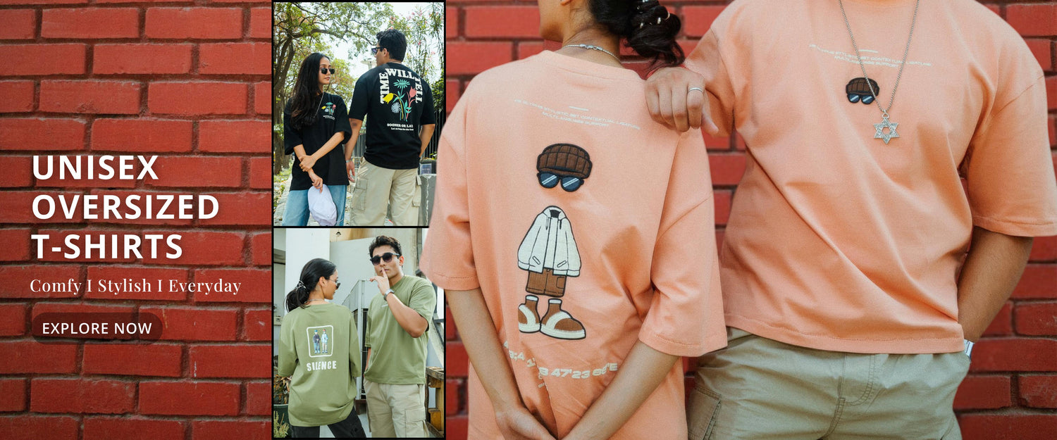 Unisex oversized t-shirts for couples