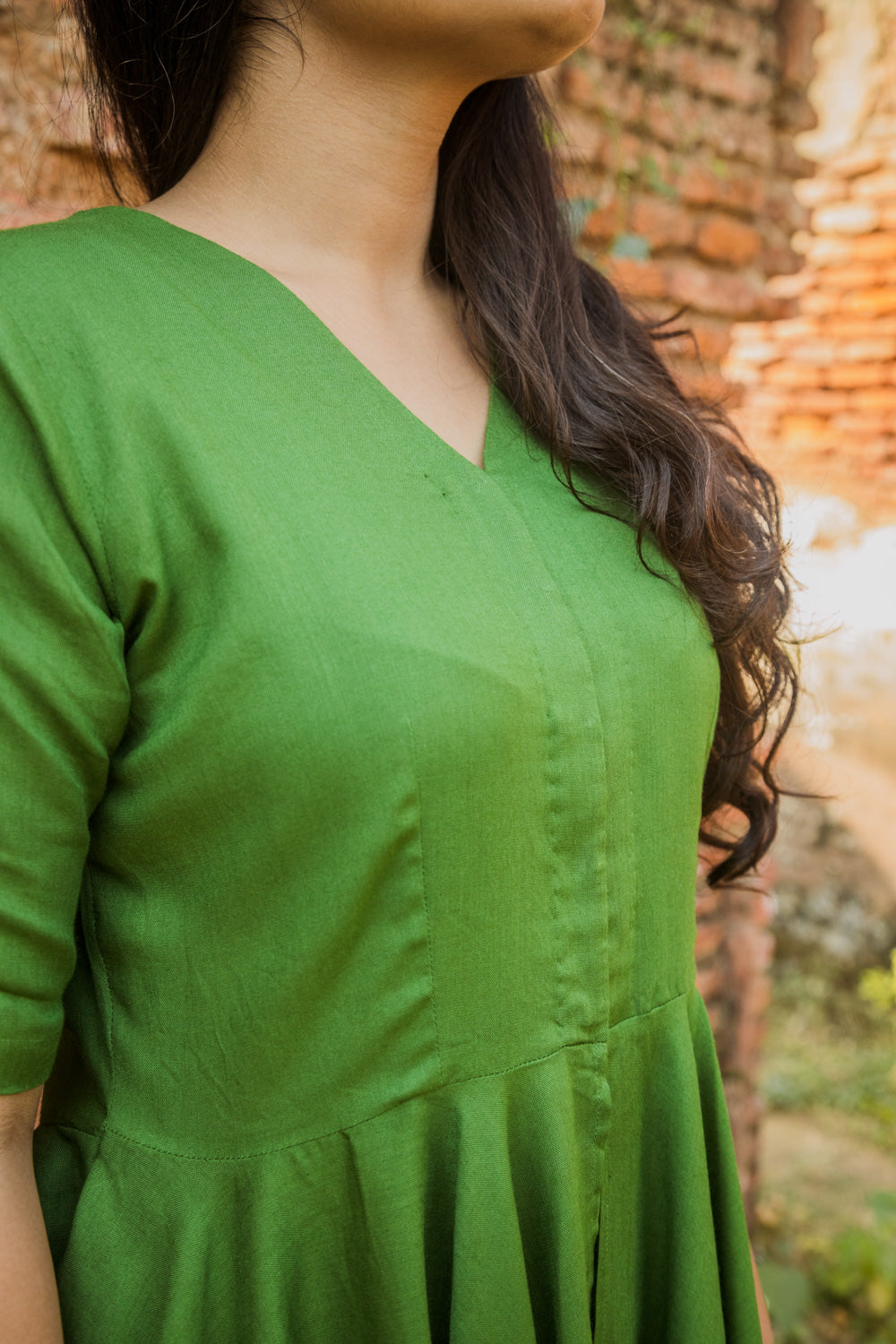 V-Neck Peplum Style Top & Trouser Rayon Co-ord Set