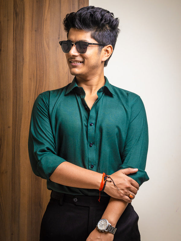 Solid Rayon Slim Fit Shirt