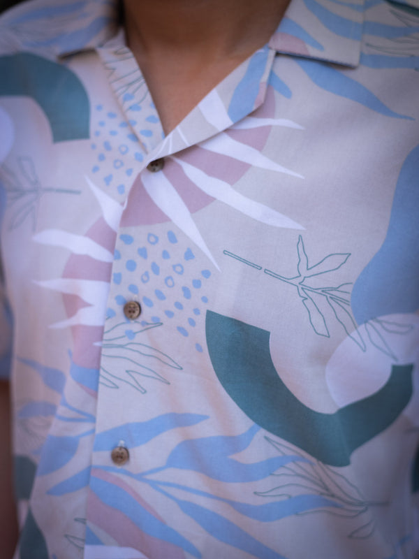 Abstract Floral Printed Sustainable Rayon Unisex Shirt