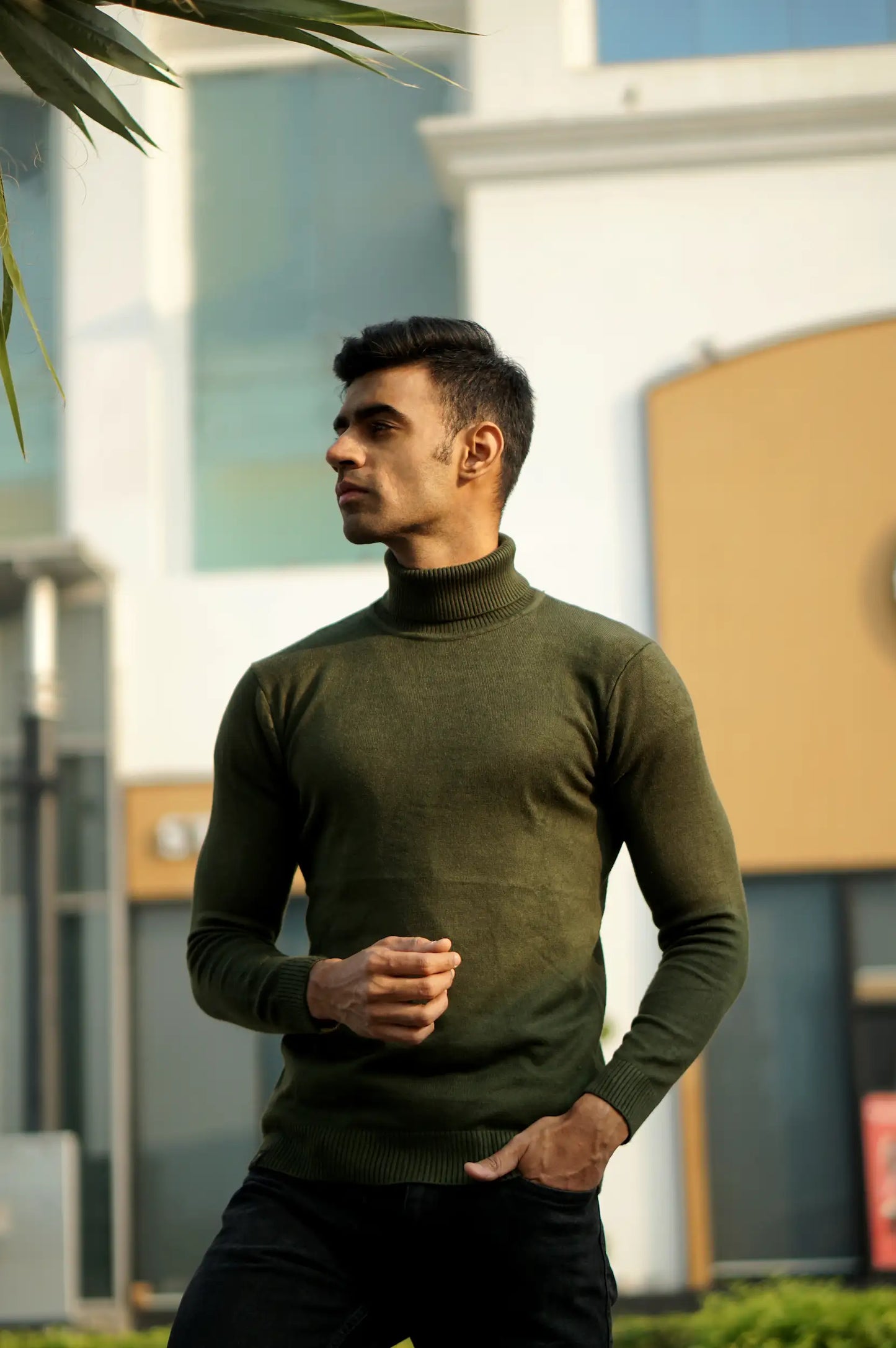 Warm Wool Blend Turtle Neck Sweater
