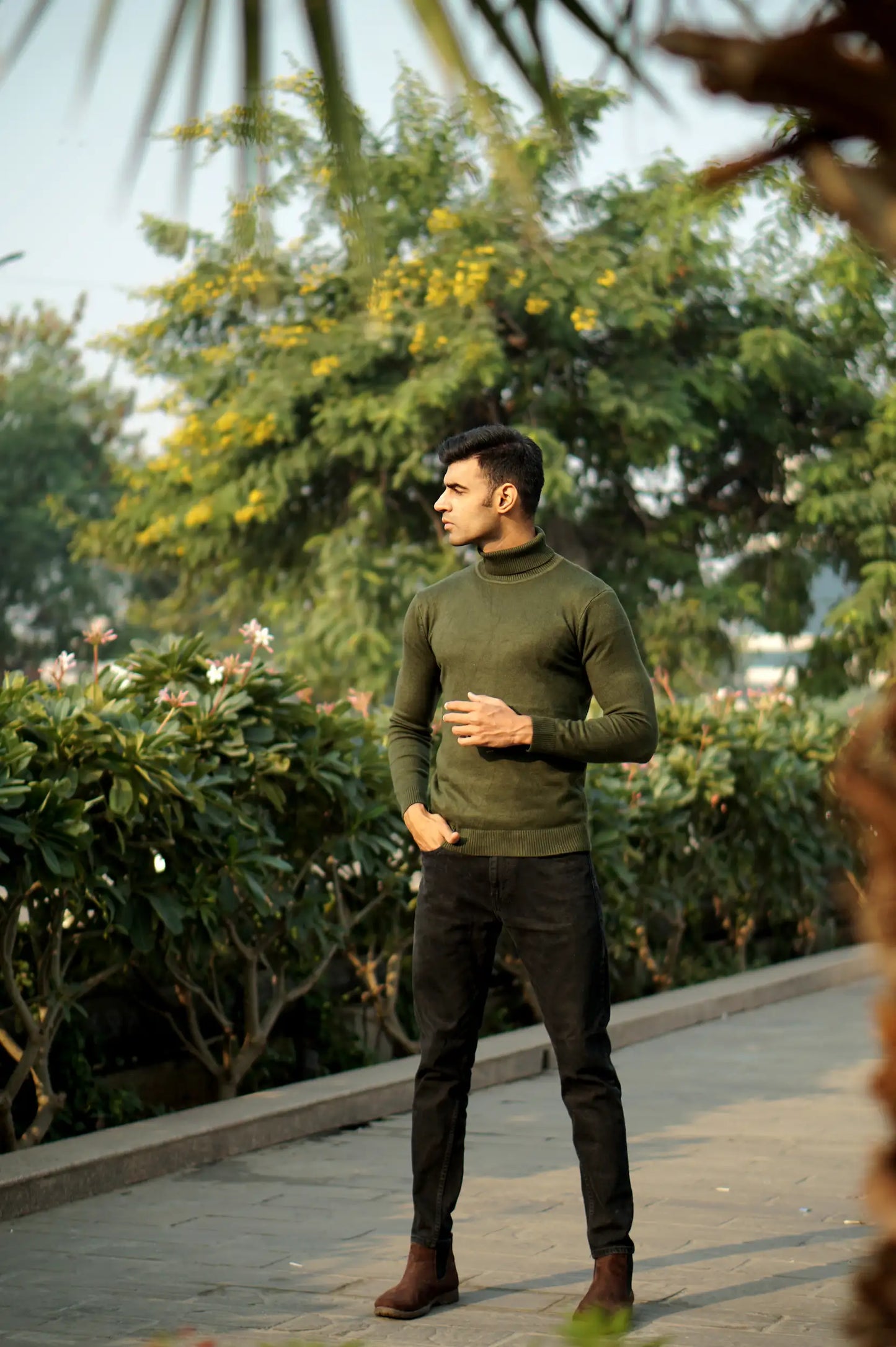 Warm Wool Blend Turtle Neck Sweater