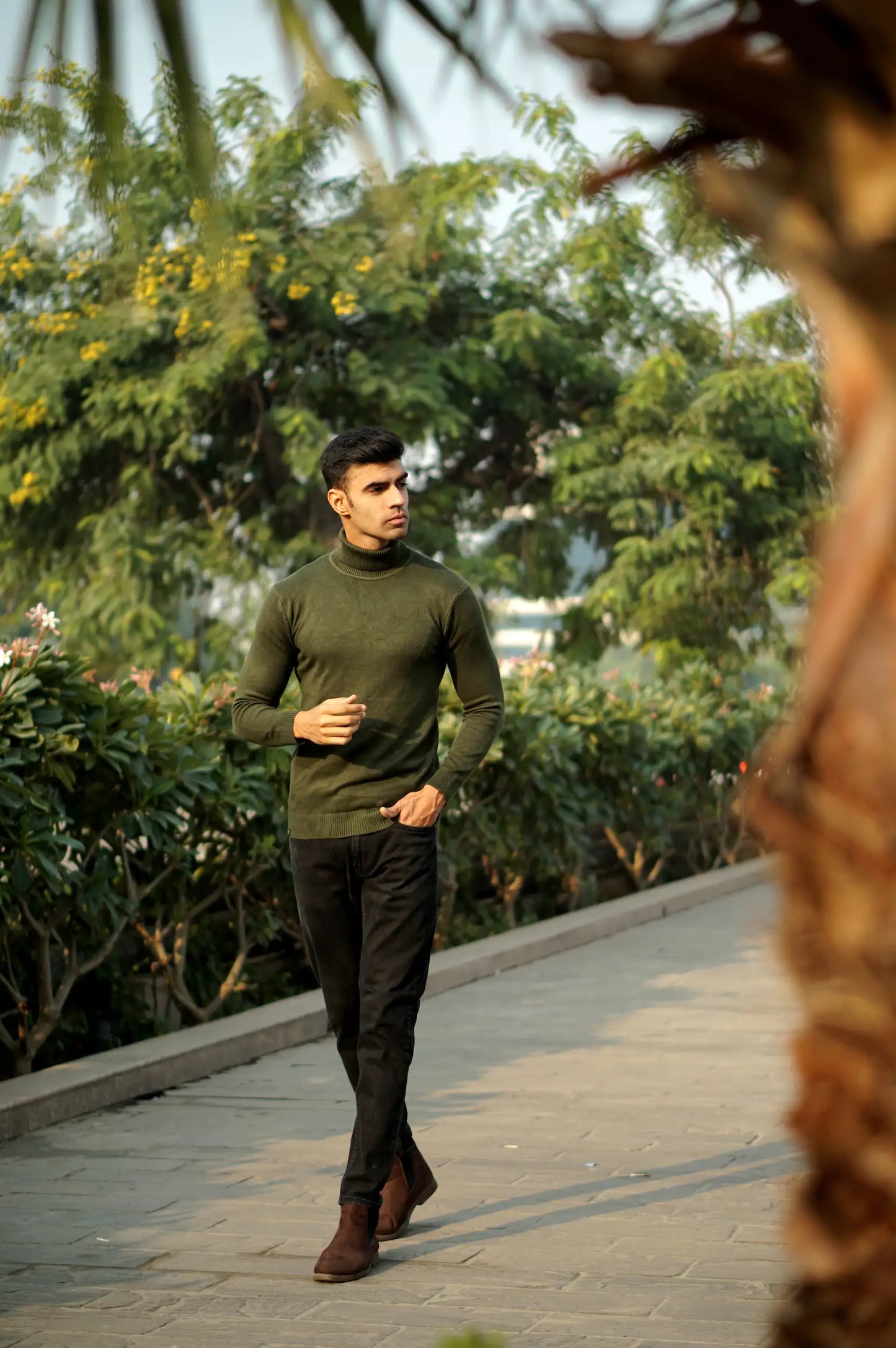 Warm Wool Blend Turtle Neck Sweater