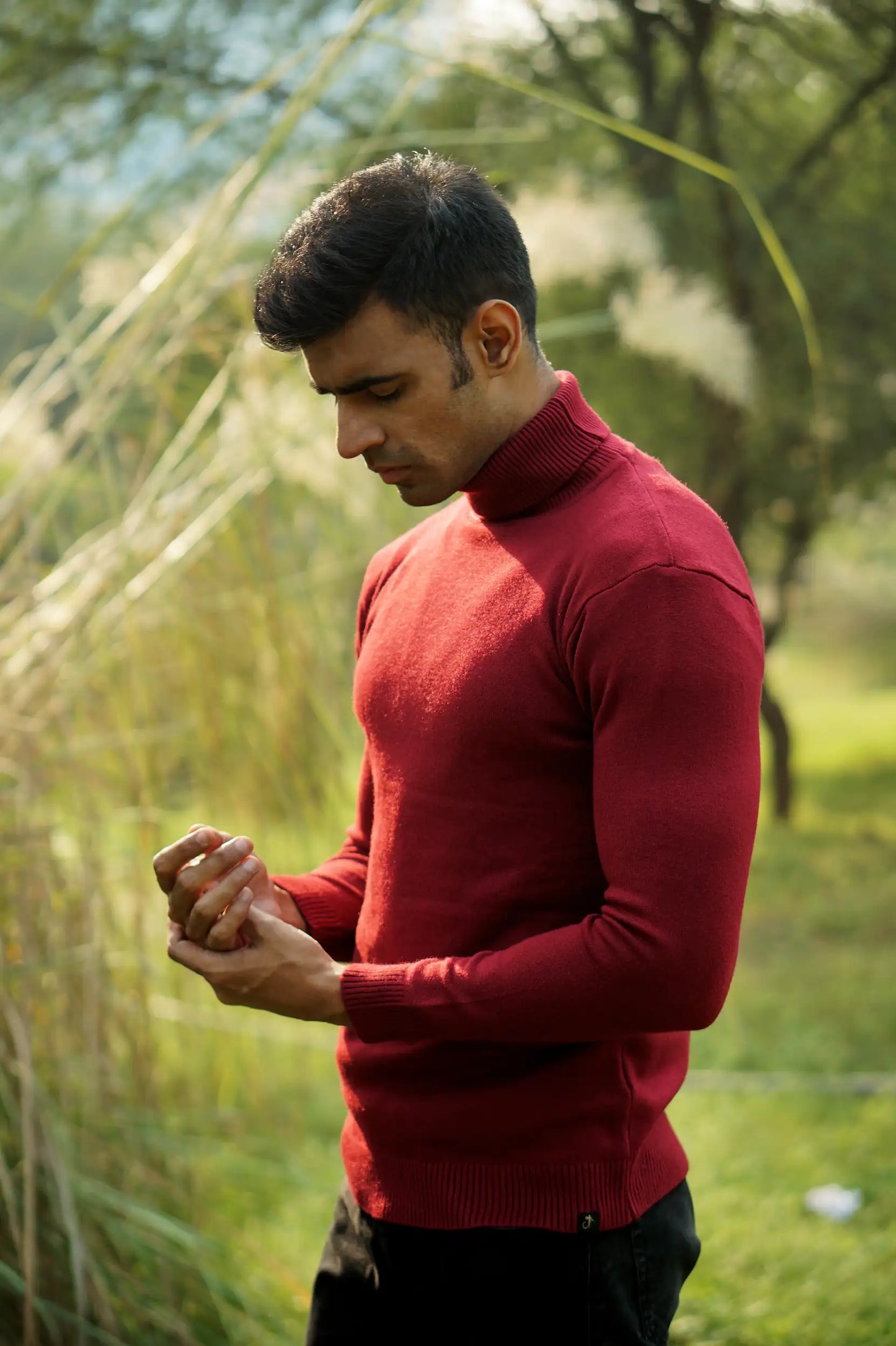 Warm Wool Blend Turtle Neck Sweater