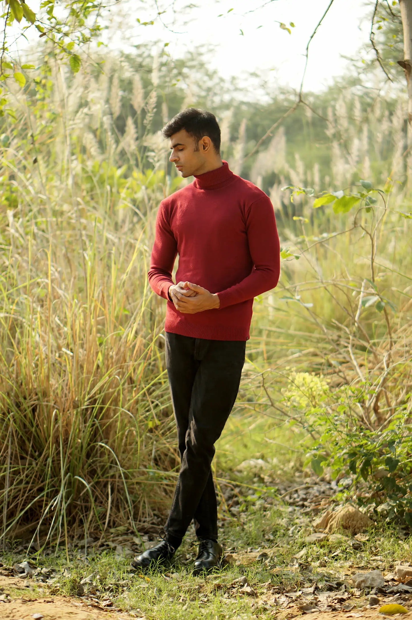 Warm Wool Blend Turtle Neck Sweater