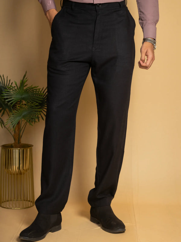 Straight Fit Linen Trouser