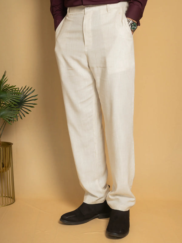 Straight Fit Linen Trouser