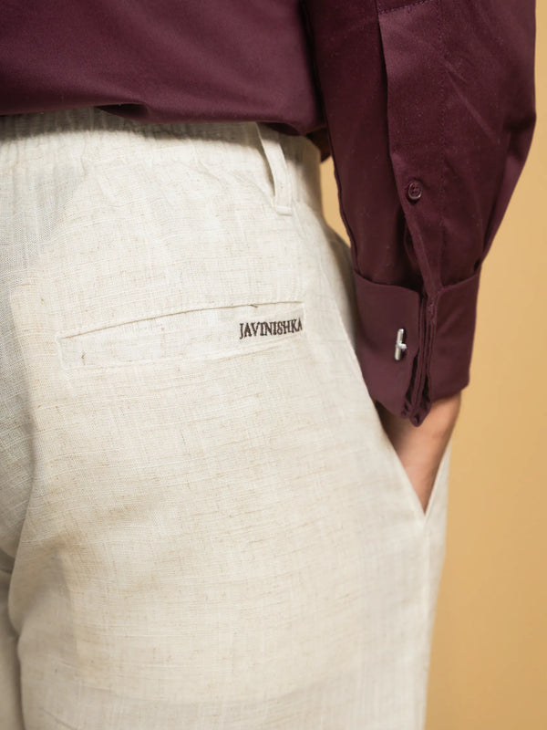 Straight Fit Linen Trouser