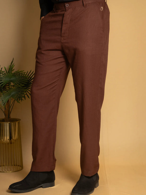 Straight Fit Linen Trouser