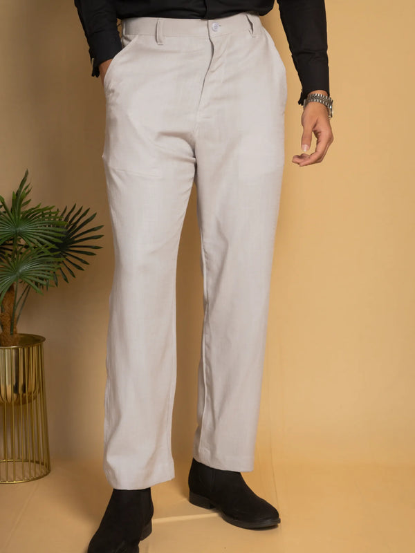Straight Fit Linen Trouser