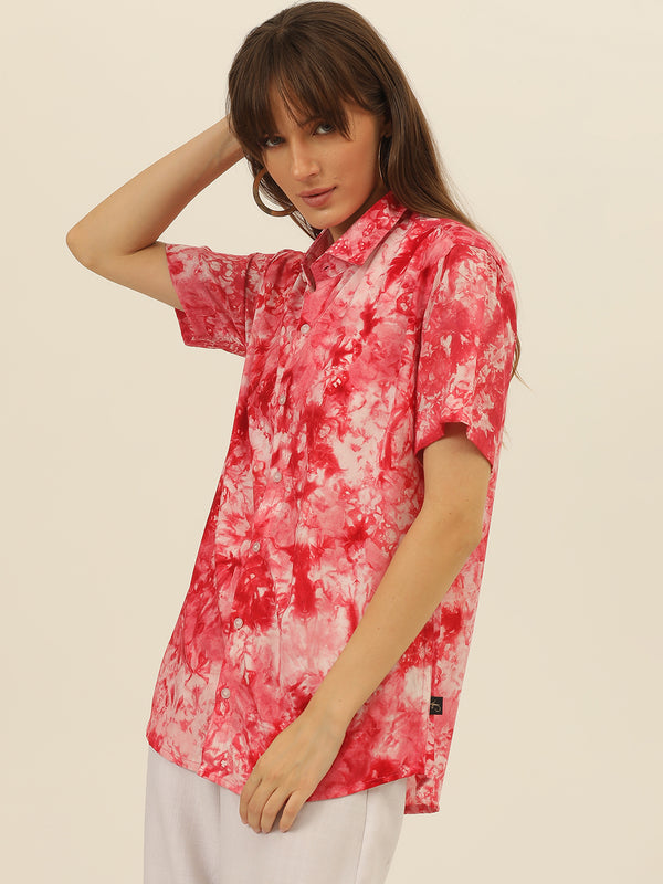 Sustainable Modal Hand Tie Dye Slim Fit Women Shirt