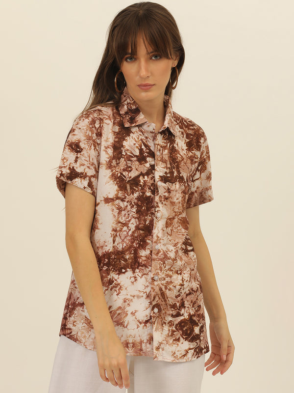 Sustainable Modal Hand Tie Dye Slim Fit Women Shirt