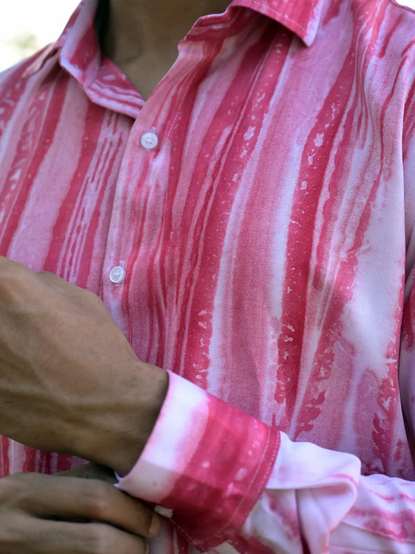 Striped Tie Dye Pashmina Rayon Regular Fit Unisex Shirt