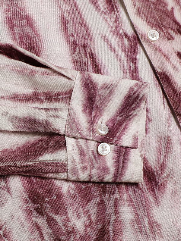 Striped Tie Dye Pashmina Rayon Regular Fit Women Shirt
