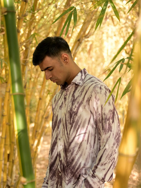 Striped Tie Dye Pashmina Rayon Regular Fit Unisex Shirt